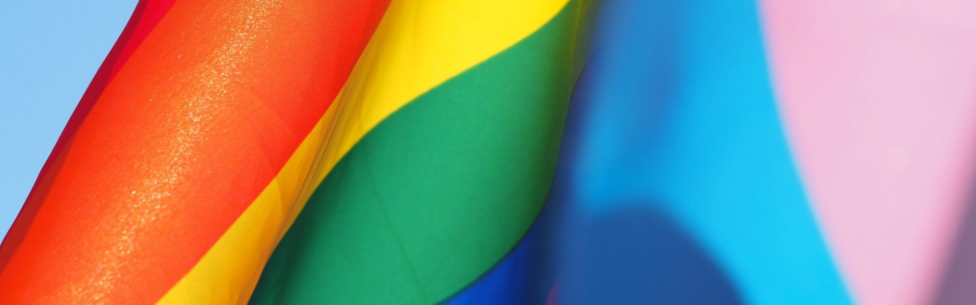 A rainbow pride flag
